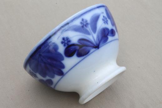 photo of antique Maastricht Holland cafe au lait bowl, Delft flow blue & white china #4