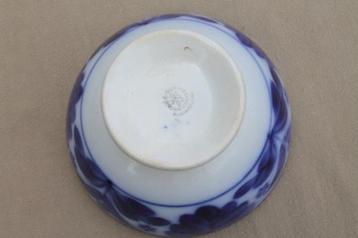 photo of antique Maastricht Holland cafe au lait bowl, Delft flow blue & white china #5