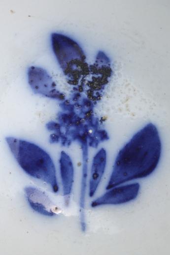 photo of antique Maastricht Holland cafe au lait bowl, Delft flow blue & white china #7