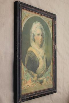 catalog photo of antique Martha Washington print, patriotic art American centennial vintage