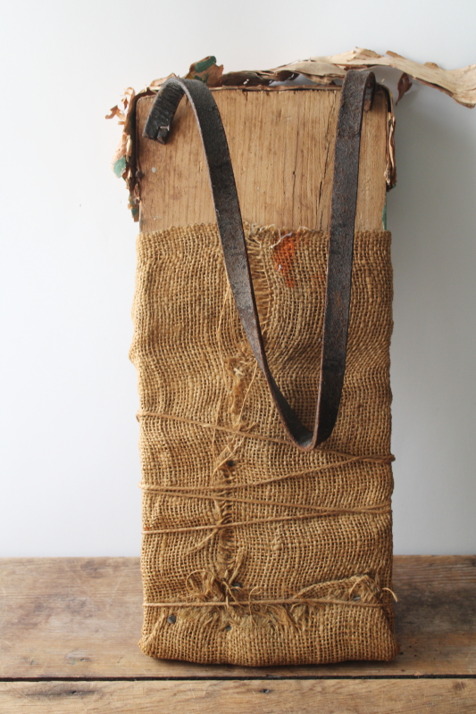 photo of antique Minerva doll, brown Native American Indian baby papoose board hand painted folk art  #8