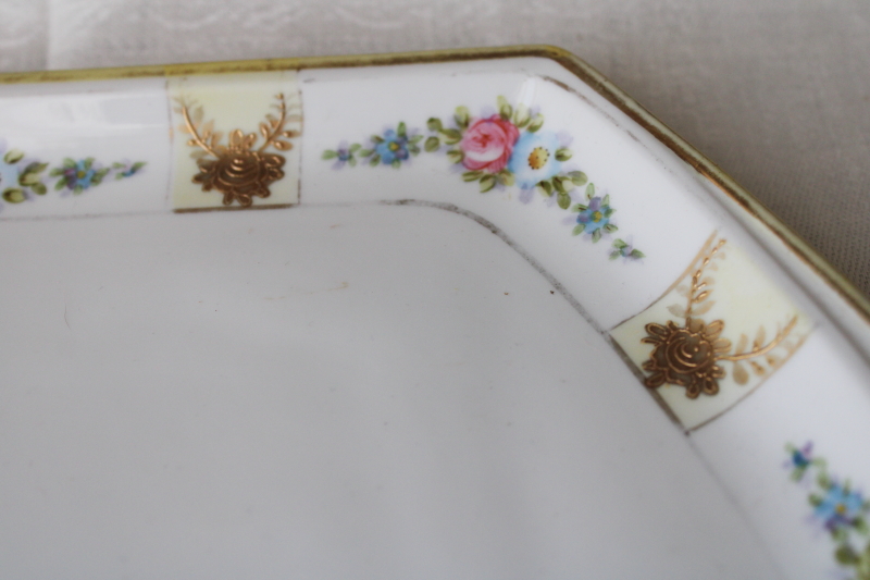 photo of antique Nippon porcelain tray, hand painted serving platter or perfume jewelry tray for vanity table  #2