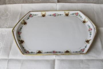 catalog photo of antique Nippon porcelain tray, hand painted serving platter or perfume jewelry tray for vanity table 