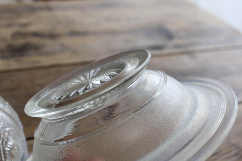 photo of antique Northwood jewel & flower opalescent glass round butter dish w/ dome cover  #4