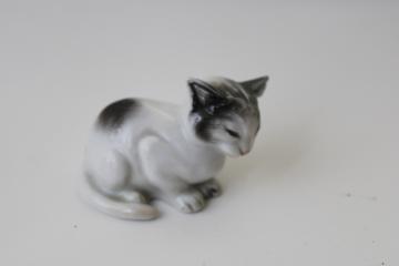 catalog photo of antique Rosenthal Selb Germany porcelain cat figurine, tiny kitty pre WWI vintage mark