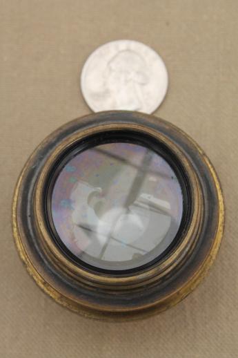 photo of antique Taylor Hobson English brass optical lens for early camera or projector #3