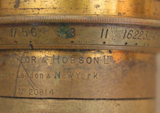 photo of antique Taylor Hobson English brass optical lens for early camera or projector #6