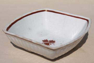 catalog photo of antique Tea Leaf ironstone china bowl, square serving dish English Staffordshire