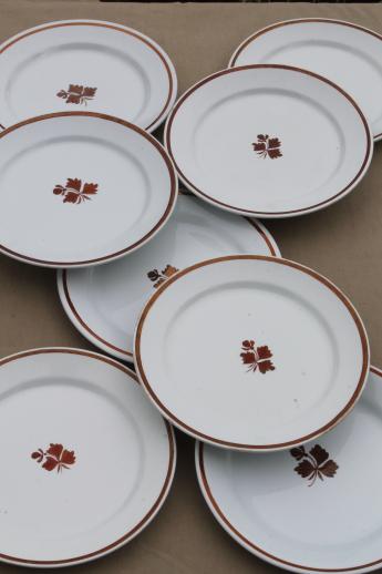 photo of antique Tea Leaf ironstone china plates lot of eight, Wedgwood & Alfred Meakin #1