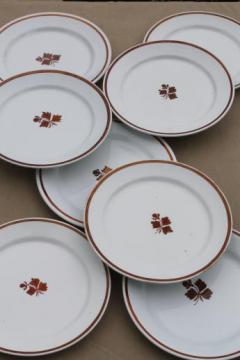 catalog photo of antique Tea Leaf ironstone china plates lot of eight, Wedgwood & Alfred Meakin