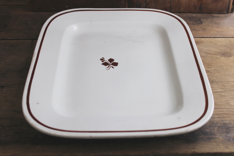 photo of antique Tea Leaf pattern white ironstone china, large tray or platter  #5