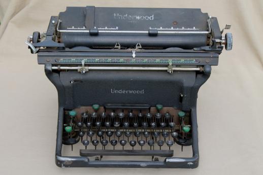photo of antique Underwood No 6 typewriter, vintage mechanical typewriter w/ bakelite keys for altered art #1
