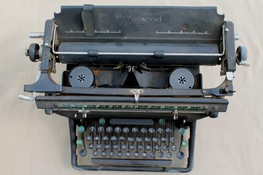 photo of antique Underwood No 6 typewriter, vintage mechanical typewriter w/ bakelite keys for altered art #5