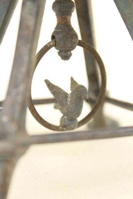 photo of antique Victorian aesthetic period silver plate basket, fox & birds, busts details #4