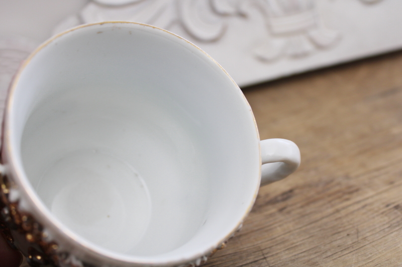 photo of antique Victorian vintage china mug, big ornate cup for Papa, Fatherâ€™s day gift #3