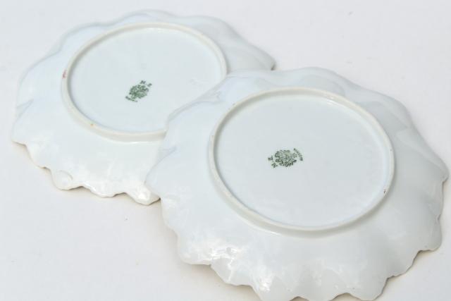 photo of antique Viennese dessert plates, early 1900s vintage china w/ ornate gold edging #7