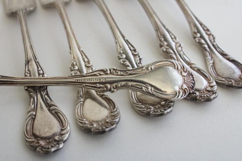 photo of antique Wallace silver plate forks, Joan pattern 1890s vintage ornate Victorian flatware #2