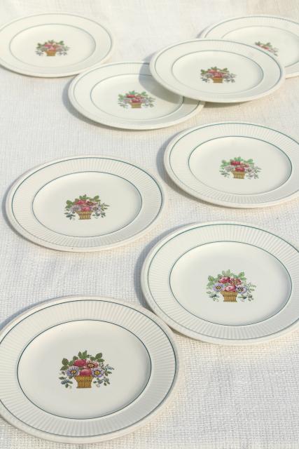 photo of antique Wedgwood china bread plates, Belmar flower basket on Edme shape, vintage 1917 #1