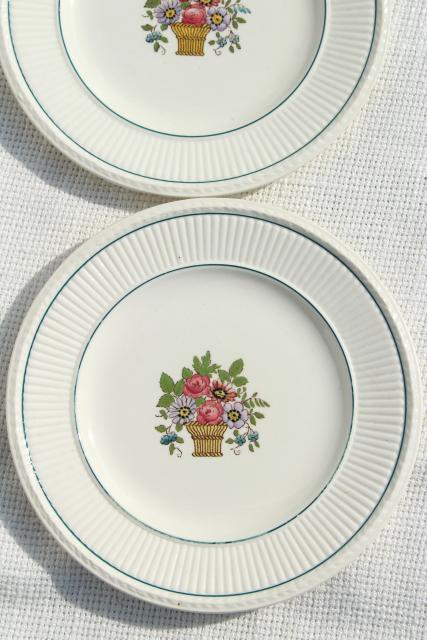 photo of antique Wedgwood china bread plates, Belmar flower basket on Edme shape, vintage 1917 #3