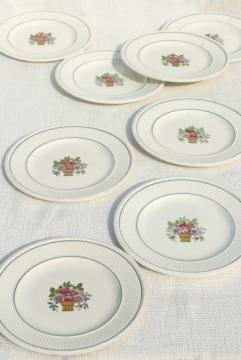 antique Wedgwood china bread plates, Belmar flower basket on Edme shape, vintage 1917