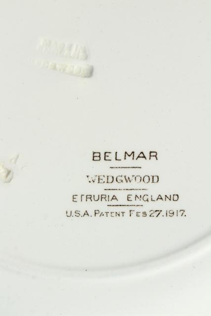 photo of antique Wedgwood china dinner plates, Belmar flower basket on Edme shape, vintage 1917  #7