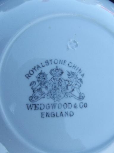 photo of antique Wedgwood moss rose ironstone china, set of 12 cups and saucers #8