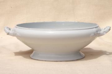 catalog photo of antique Wedgwood oval bowl tureen, white ironstone china serving dish, shabby vintage chic