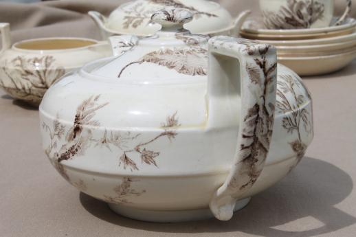photo of antique Wedgwood seaweed brown transferware china, aesthetic vintage tea set dishes  #12