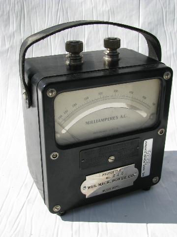 photo of antique Weston electric bakelite ammeter w/leather case #3