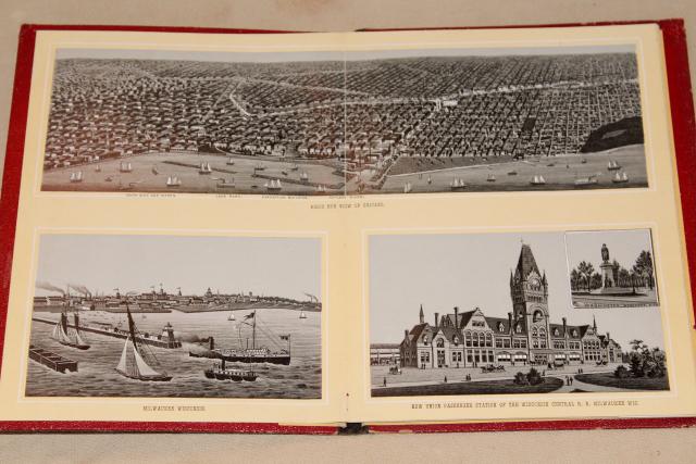 photo of antique Wisconsin Central railroad souvenir, fold out postcard photo album #4