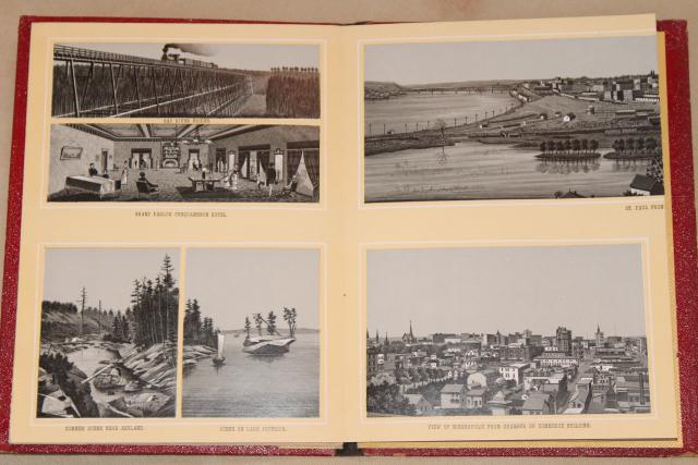 photo of antique Wisconsin Central railroad souvenir, fold out postcard photo album #7