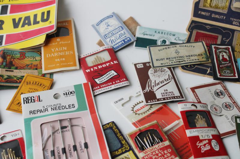 photo of antique & vintage sewing needles, old advertising notions counter packages & needle books #4