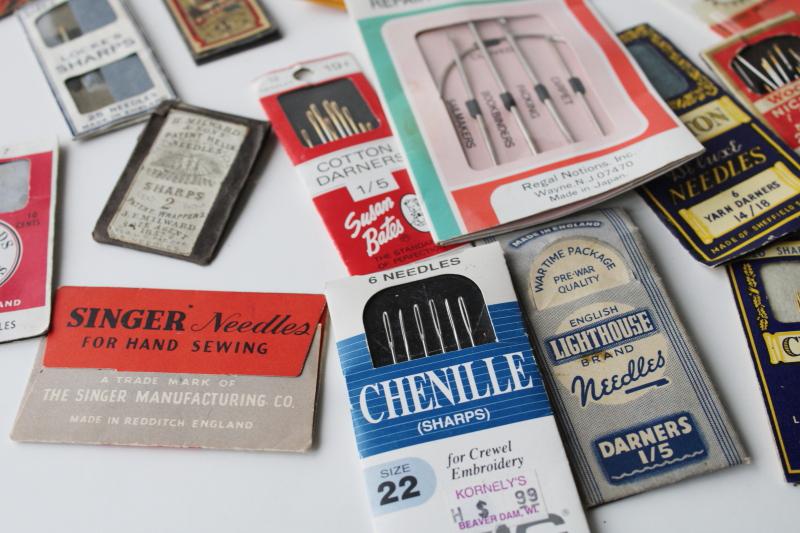 photo of antique & vintage sewing needles, old advertising notions counter packages & needle books #5