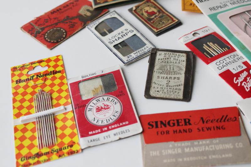 photo of antique & vintage sewing needles, old advertising notions counter packages & needle books #6