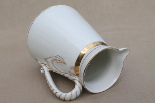 photo of antique anchor & cable rope Haviland Limoges porcelain, china coffee pot & pitcher #12