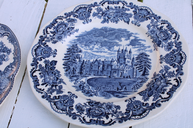 photo of antique & vintage blue & white china plates lot 18 different patterns, sizes gallery wall decor  #2
