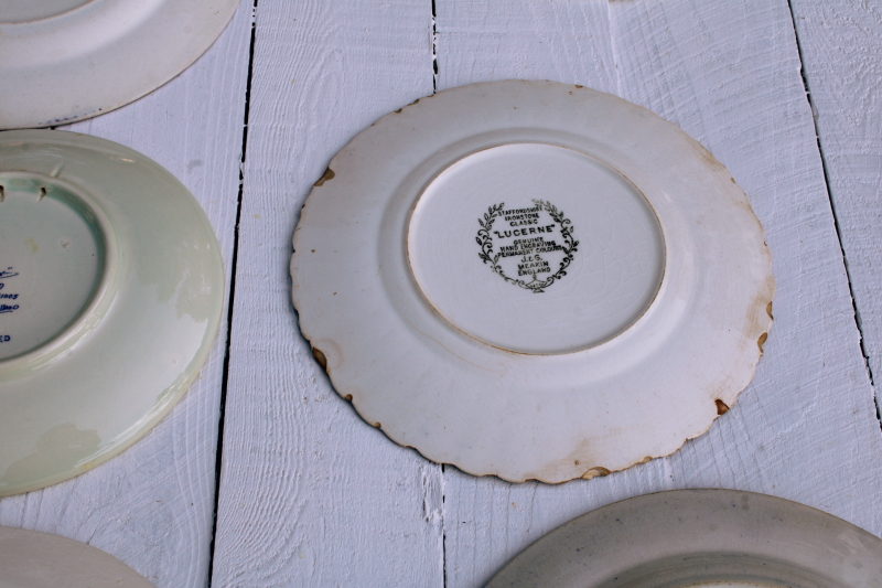 photo of antique & vintage blue & white china plates lot 18 different patterns, sizes gallery wall decor  #13