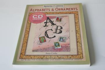 catalog photo of antique & vintage graphic art, Alphabets & Ornaments craft artist book w/ CD 