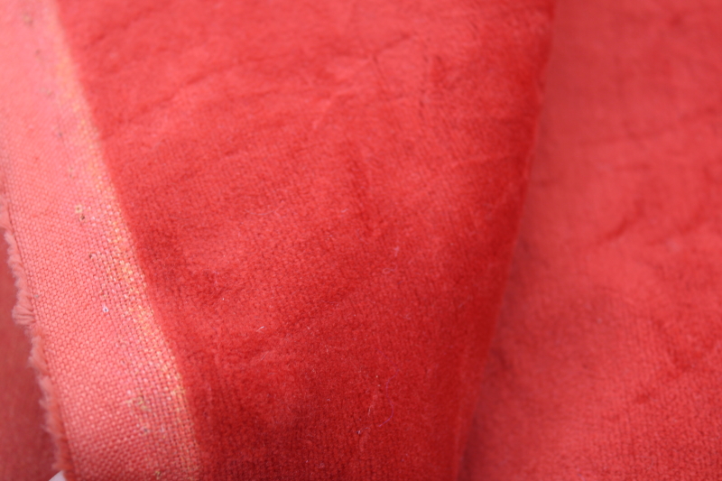 photo of antique and vintage upholstery fabric remnants lot, mohair plush, velveteen rich jewel colors emerald green & red #2