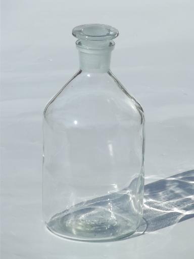 photo of antique apothecary bottles, glass stoppered pharmacy bottle collection #2