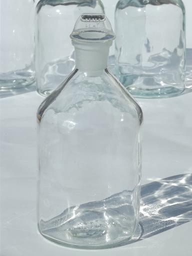 photo of antique apothecary bottles, glass stoppered pharmacy bottle collection #5