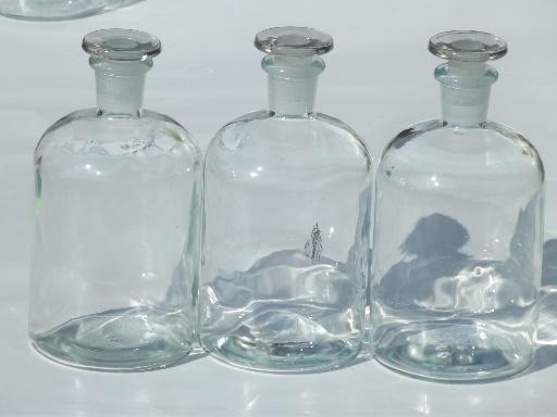 photo of antique apothecary bottles, glass stoppered pharmacy bottle collection #9