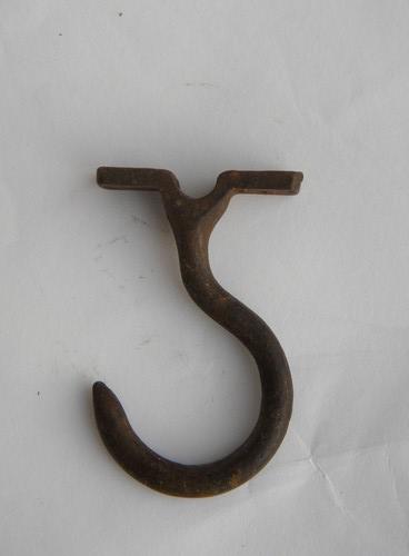 photo of antique architectural iron ceiling hook, chandelier/hanging kerosene/oil lamp #1