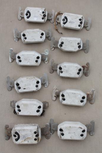 photo of antique architectural light switches, old  switches w/ porcelain bodies, lot of 11 #6