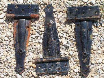 catalog photo of antique architectural wrought iron strap hinges