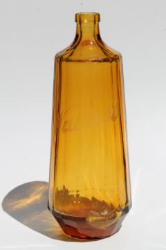 catalog photo of antique art deco vintage amber glass soda water siphon seltzer bottle