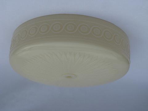 photo of antique art deco vintage custard glass lamp shade for pendant, ceiling fixture light #1