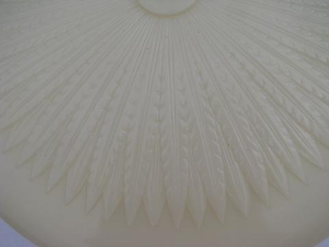 photo of antique art deco vintage custard glass lamp shade for pendant, ceiling fixture light #4