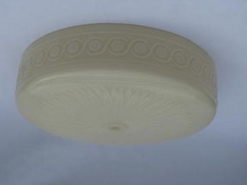 catalog photo of antique art deco vintage custard glass lamp shade for pendant, ceiling fixture light