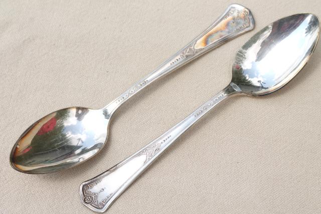 photo of antique art nouveau vintage silverplate tea spoons, plated w/ pure silver #3